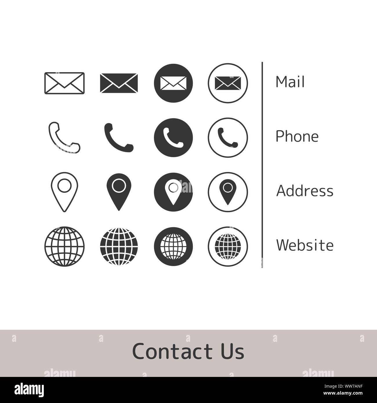 Business card contact icon  Business card icons, Contact icons vector,  Website icons