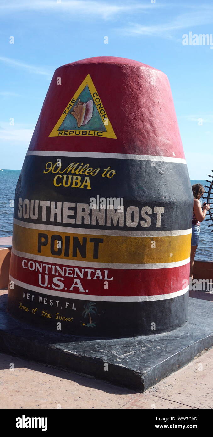 Key West Southernmost Point Crystal Fridge Magnet - Florida Travel Souvenir