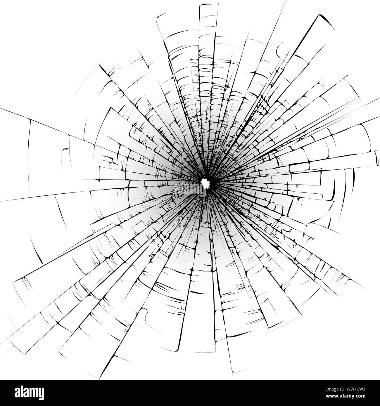 Vector broken glass on a white background Stock Vector