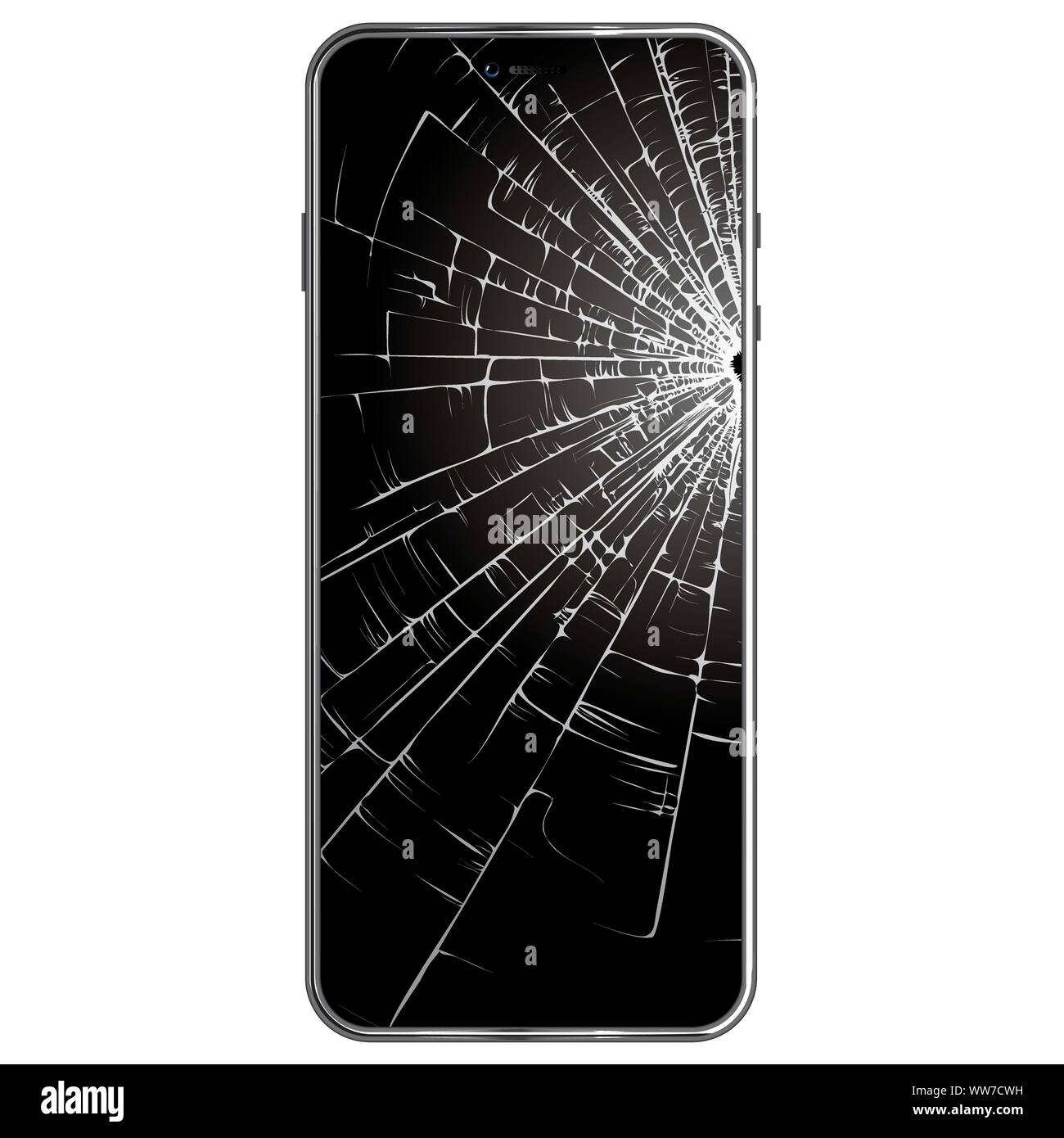 Vector broken phone isolated on a white background Stock Vector