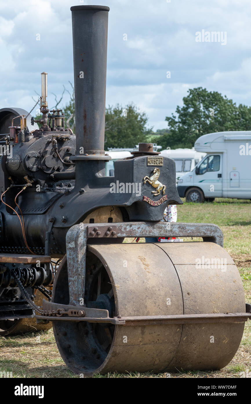Close up of a restored vintage steam roller at a steam fair Stock Photo