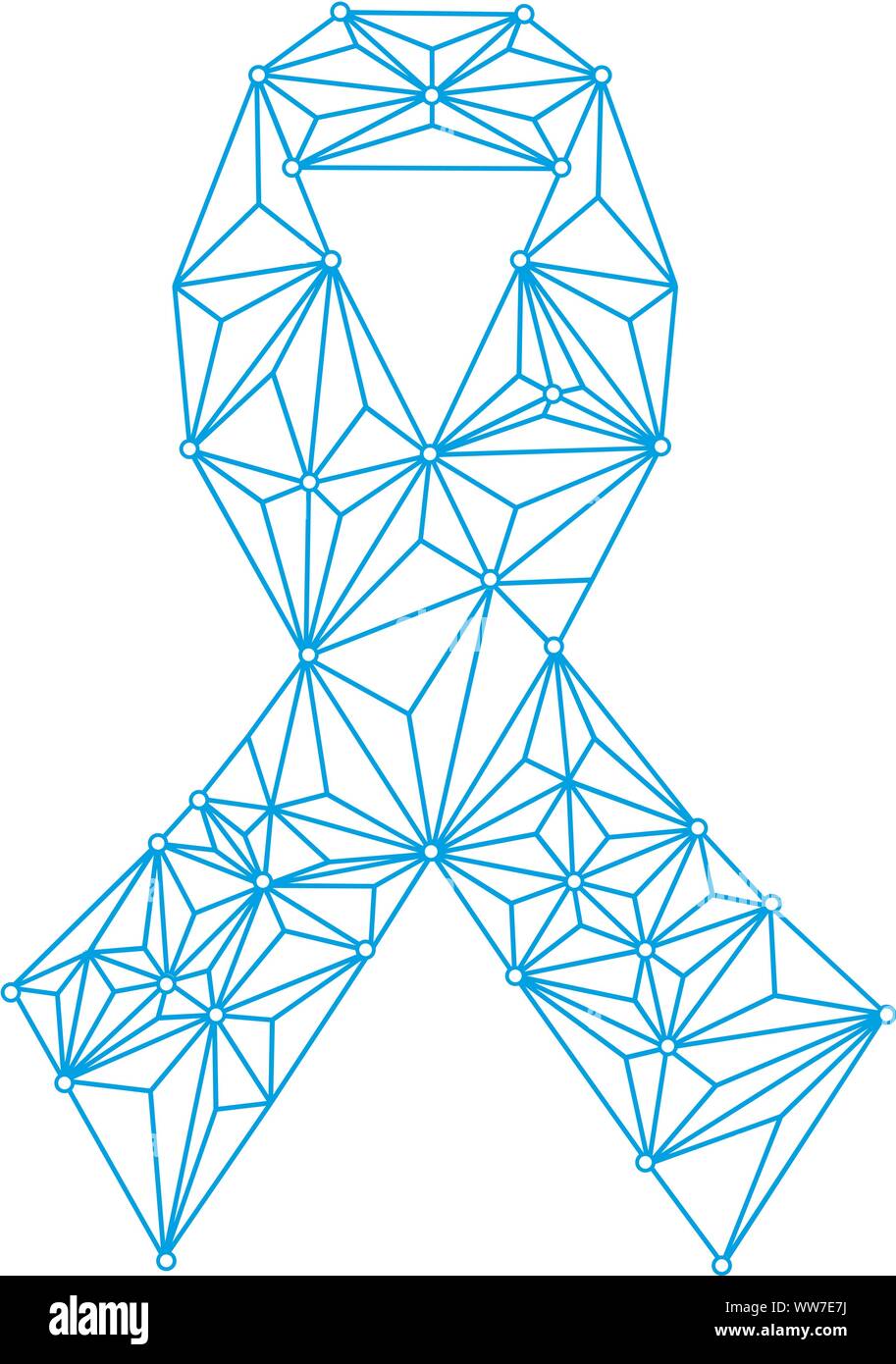 Blue Prostate Cancer Awareness Ribbon Vector Dots Connected Modern Style Stock Vector Image Art Alamy