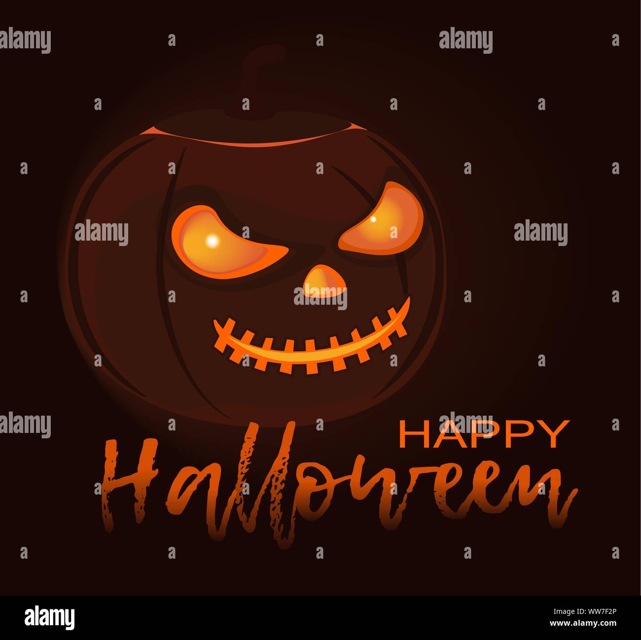 Happy Halloween Jack o lantern vector.Pumpkin spooky head. Scary face ...
