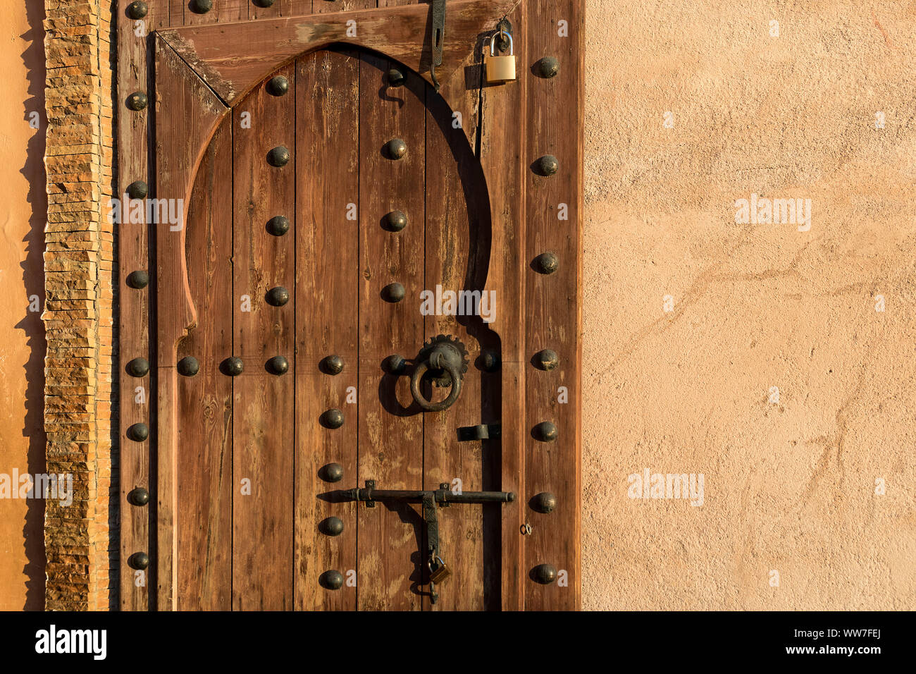 Morocco, royal town Meknes, Bab El Mansour, detail Stock Photo