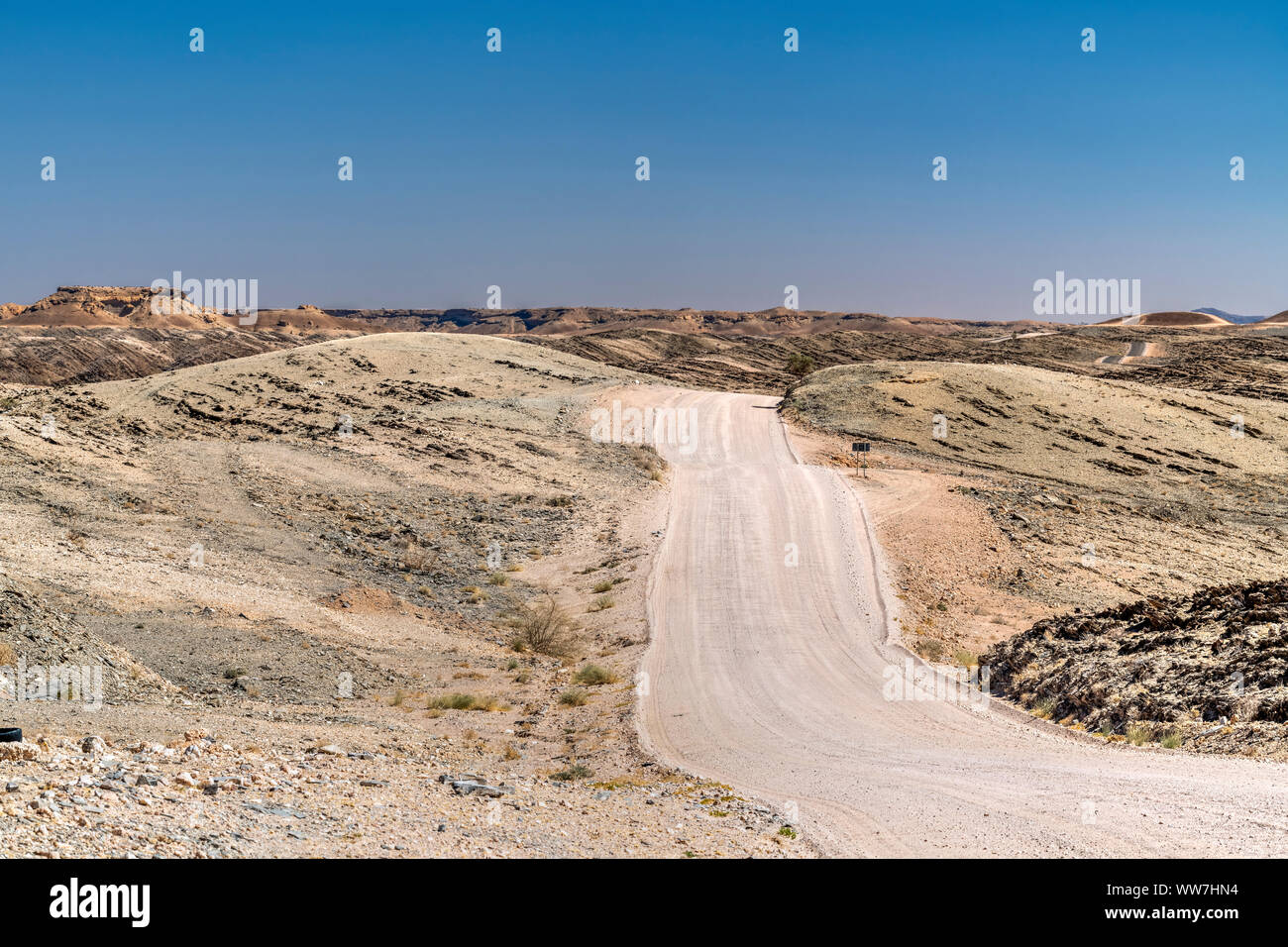 Dirt road, Kuiseb Pass, Erongo, Namibia Stock Photo