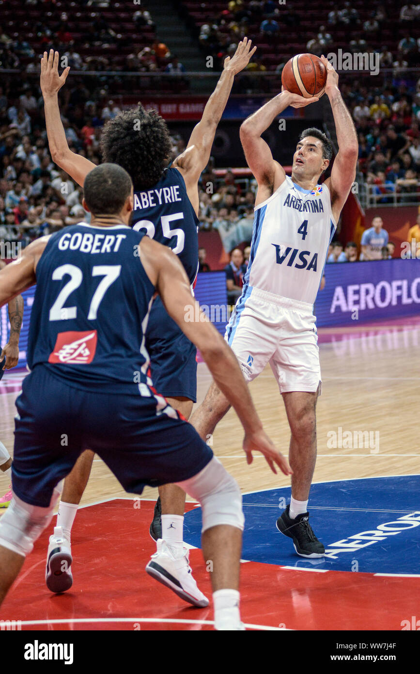 Luis Scola (Argentina) vs. France. FIBA Basketball World Cup China 2019,  Semifinals Stock Photo - Alamy