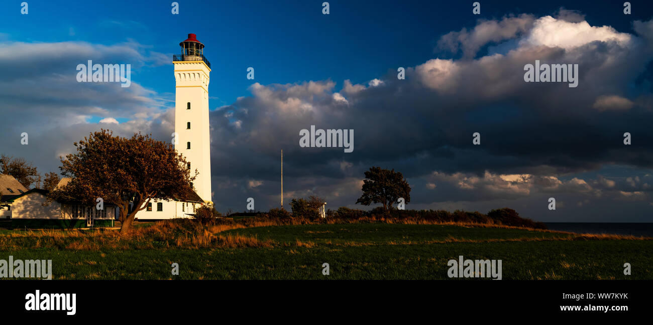 Lighthouse in Keldsnor, island Langeland, Denmark Stock Photo