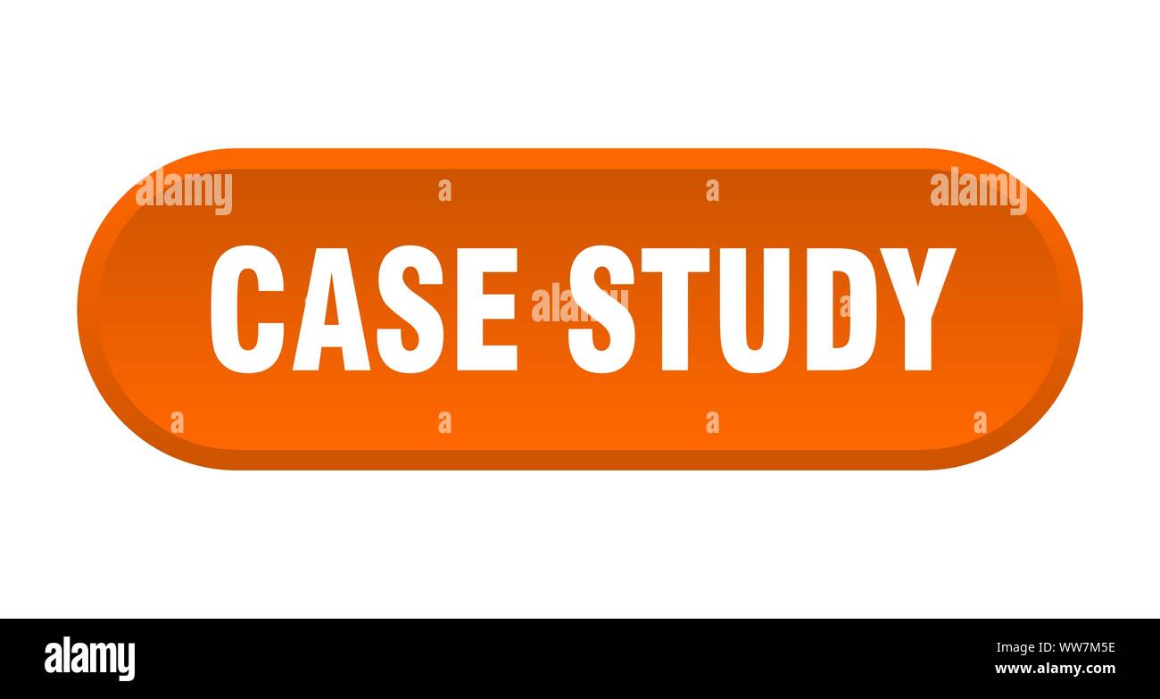 case study button. case study rounded orange sign. case study Stock Vector