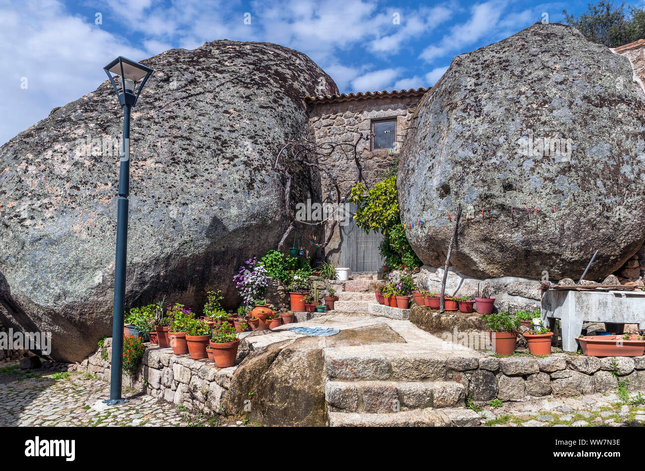 Visiting stone village of Monsanto, Portugal Stock Photo Alamy