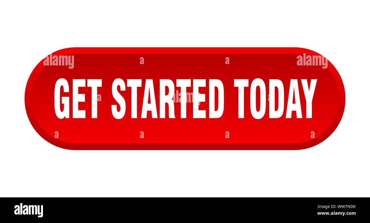 get started today button. get started today rounded red sign. get started today Stock Vector