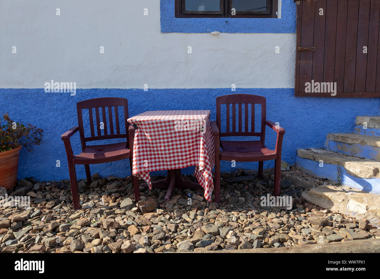 Portugal, Algarve, Vila do Bispo, street scene Stock Photo