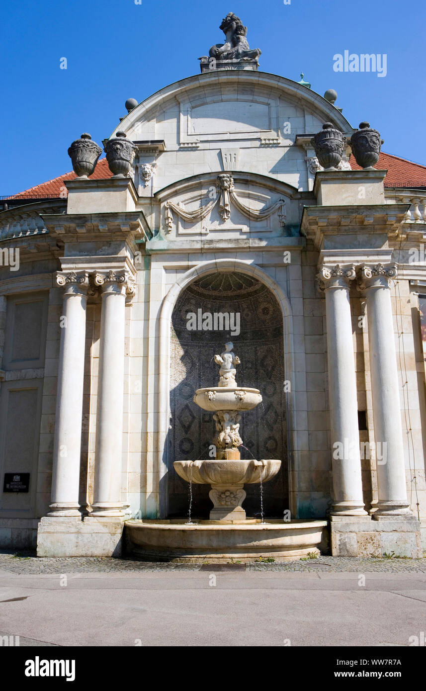 Niche fountain of the Bavarian national museum in Prinzregentenstrasse in Munich Stock Photo