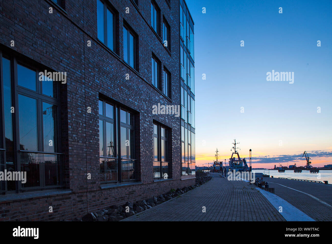 Germany, Wismar, modern building in the old harbour Stock Photo