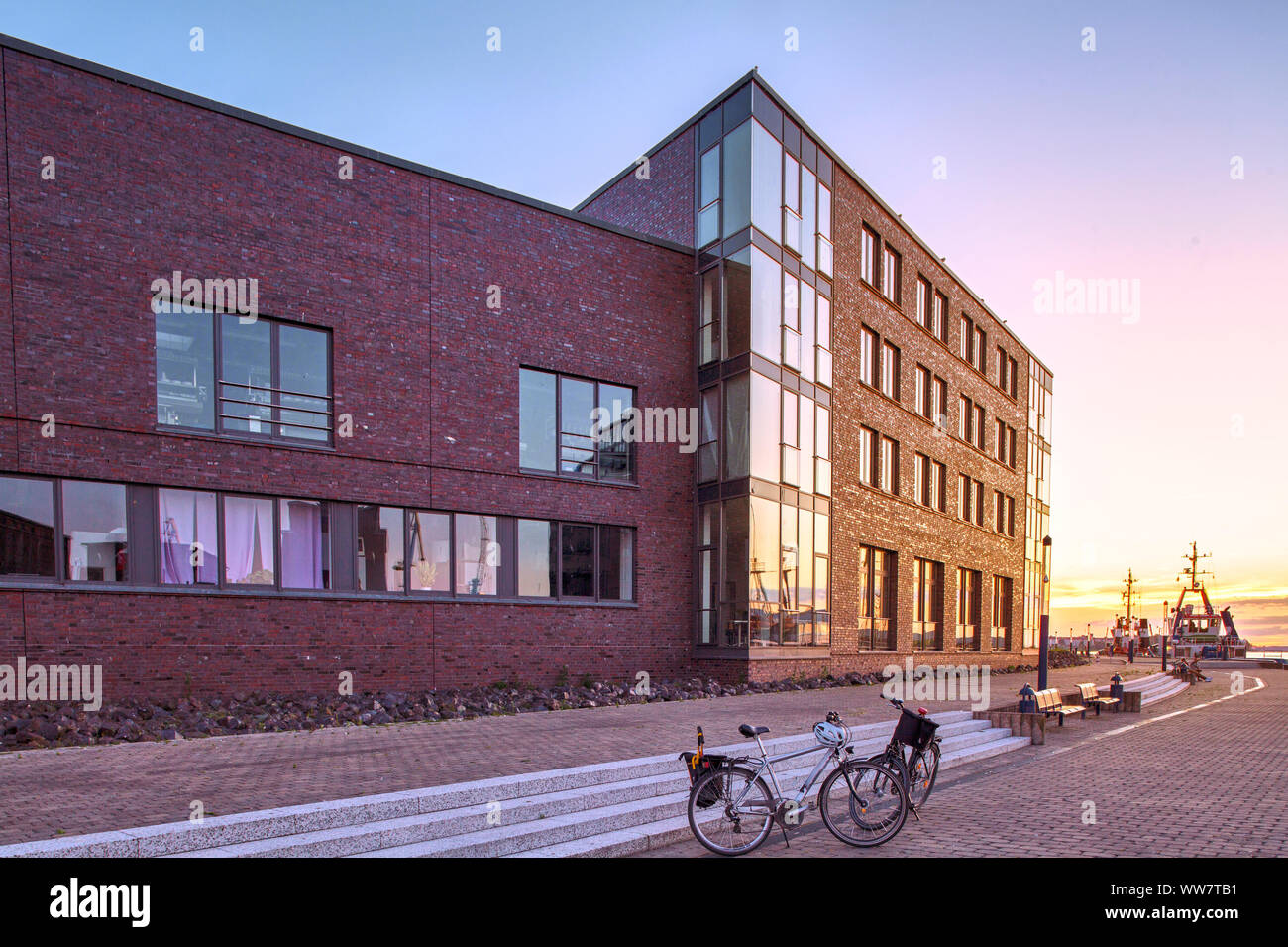 Germany, Wismar, modern building in the old harbour Stock Photo