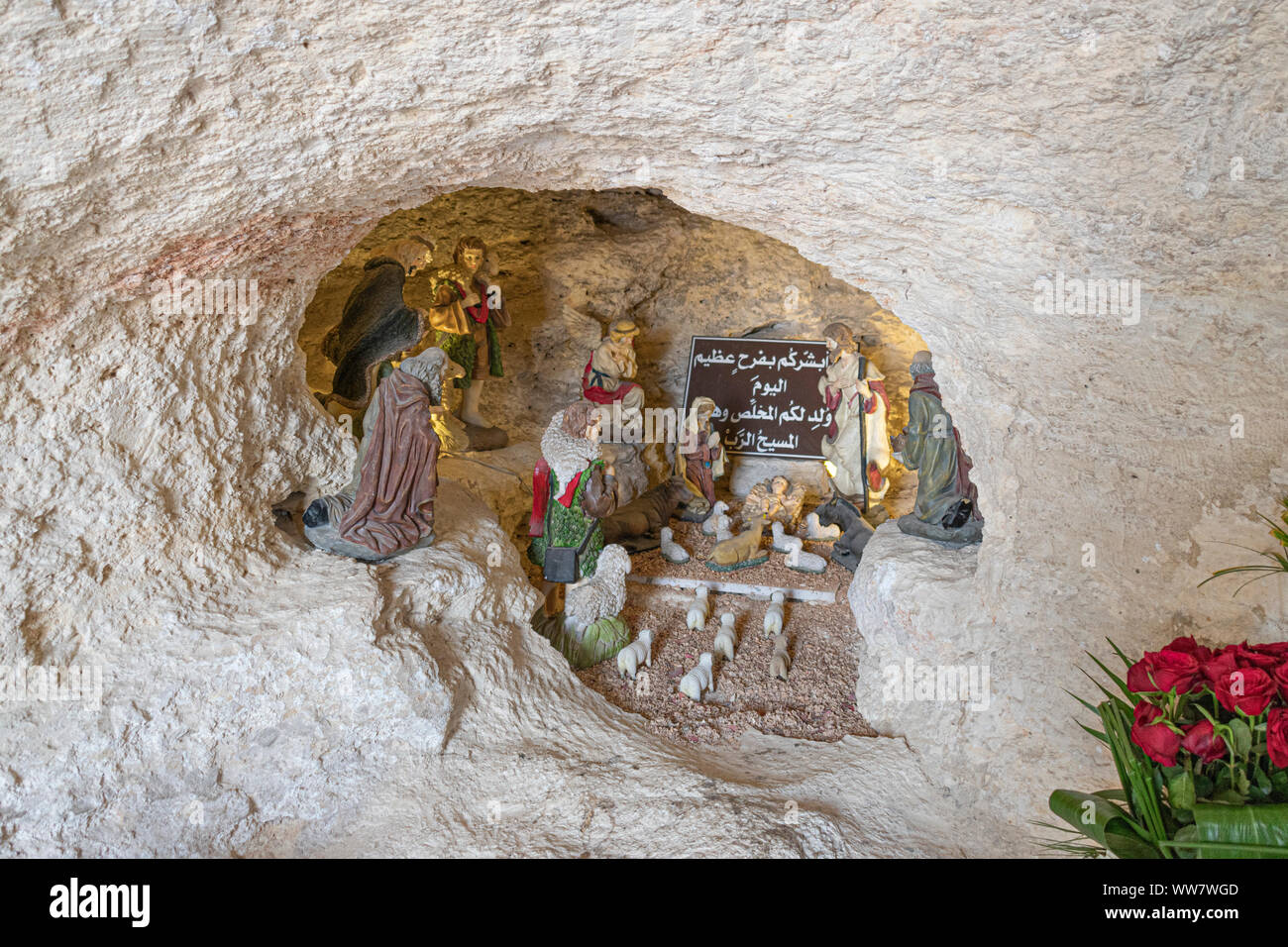 Virgin Mary statue on the top of the mountain. Virgin Mary statue