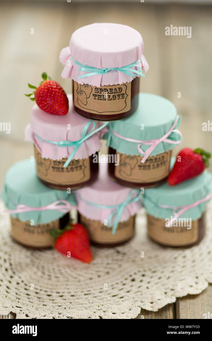 Glass jars of strawberry jam hi-res stock photography and images - Alamy