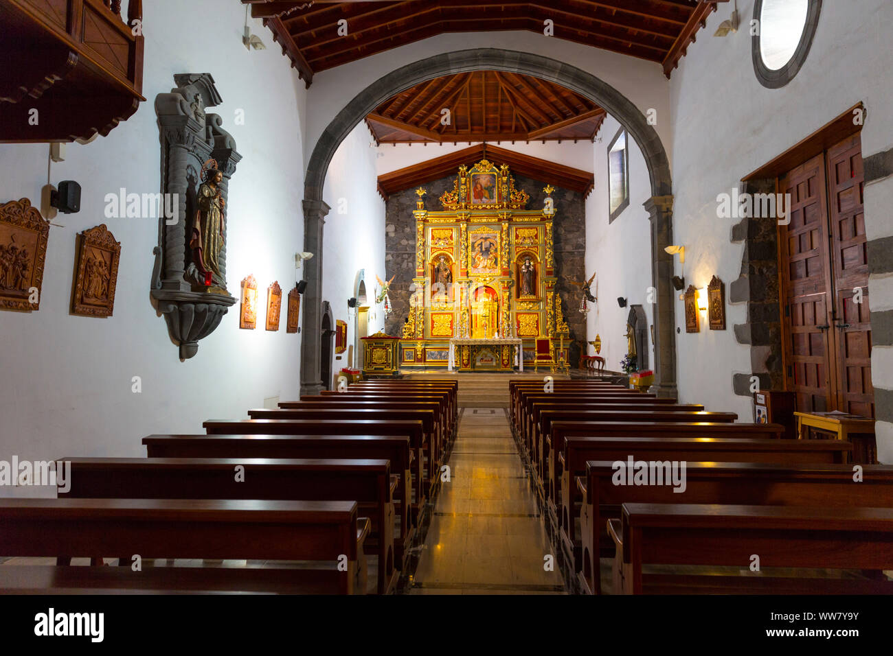 Altar, monastery, Vilaflor, Tenerife, Spain, Canary Islands, Europe Stock Photo
