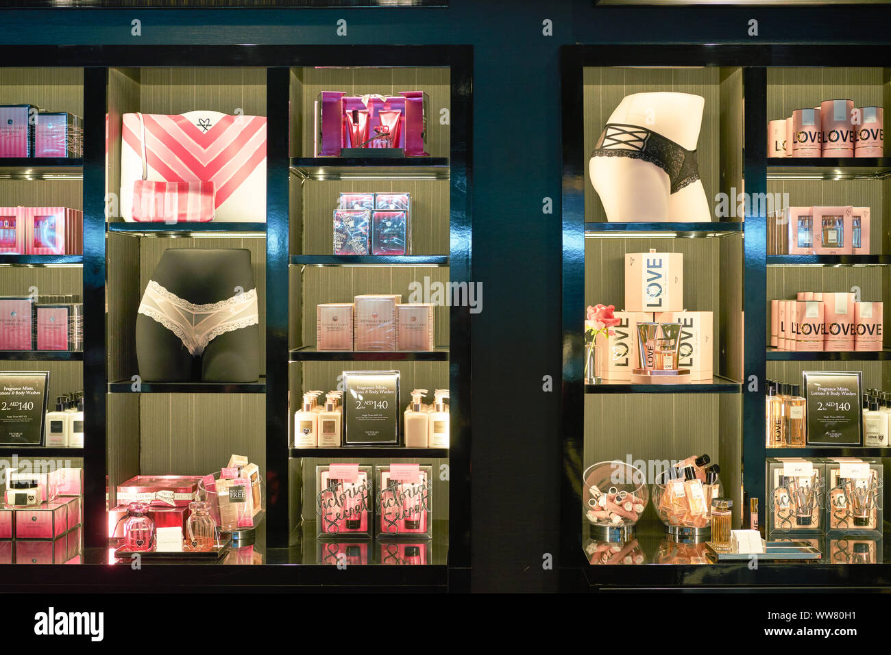 DUBAI, UNITED ARAB EMIRATES CIRCA JANUARY, 2019 goods on display at