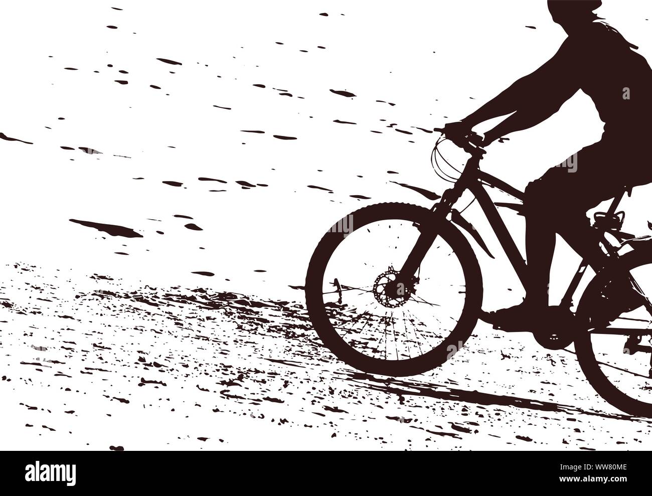 biker on the sandy beach Stock Vector