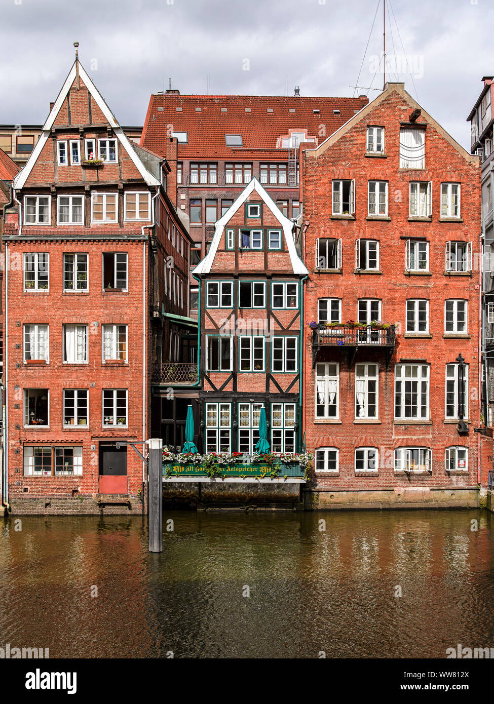 Historical houses at the Nikolaifleet, old town, Hamburg, Germany