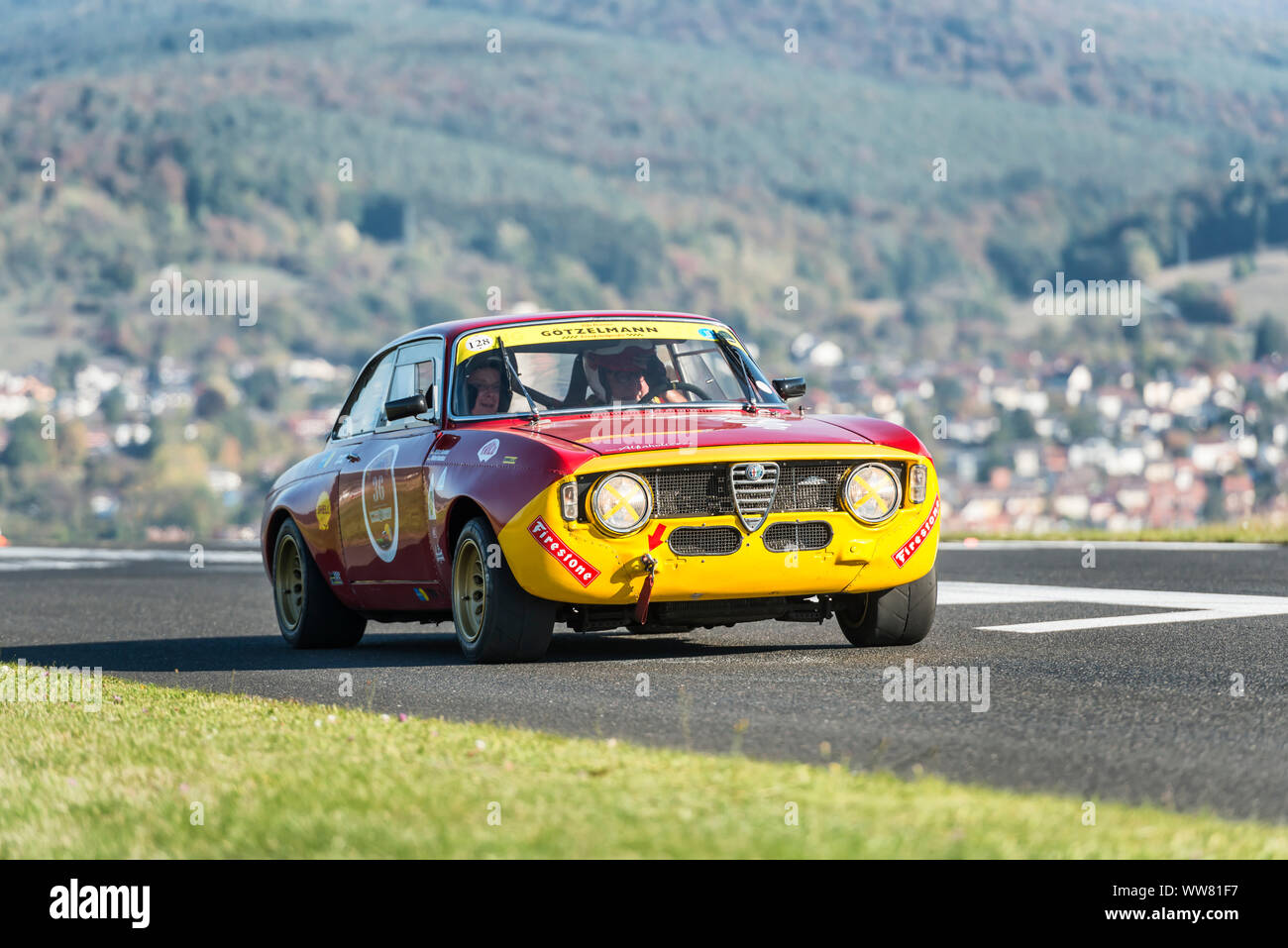 Michelstadt, Hesse, Germany, Alfa Romeo GTAm R, 1600 ccm, 108 HP, year of manufacture 1973 on the event Pista & Piloti Stock Photo