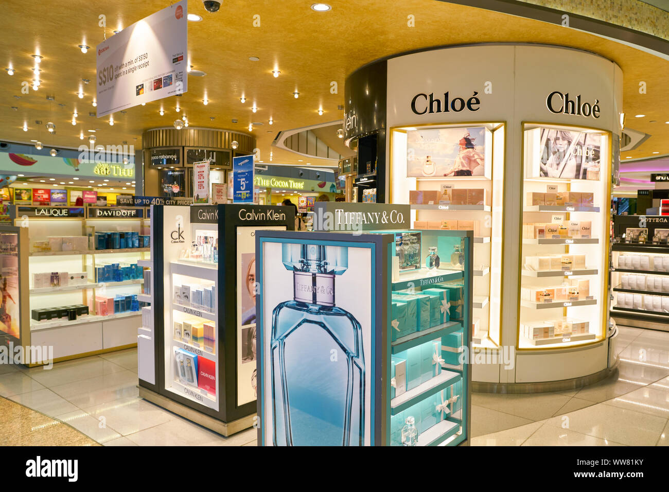 SINGAPORE - CIRCA APRIL, 2019: goods on display at Cosmetics & Perfumes ...