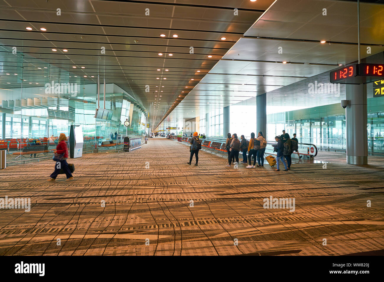 SINGAPORE - CIRCA APRIL, 2019: Interior Shot Of Singapore Changi ...