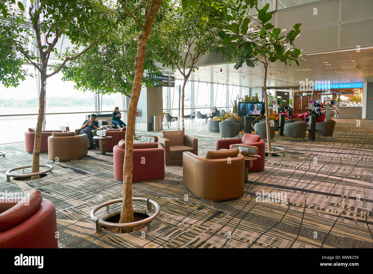 SINGAPORE - CIRCA APRIL, 2019: Interior Shot Of Singapore Changi ...