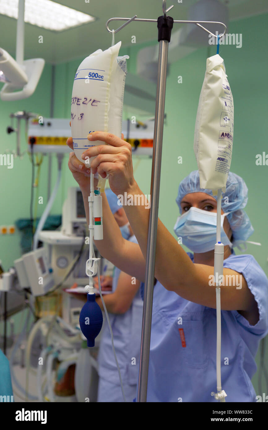 Anaesthesia, nurse, operations, hospital, Czechia Stock Photo