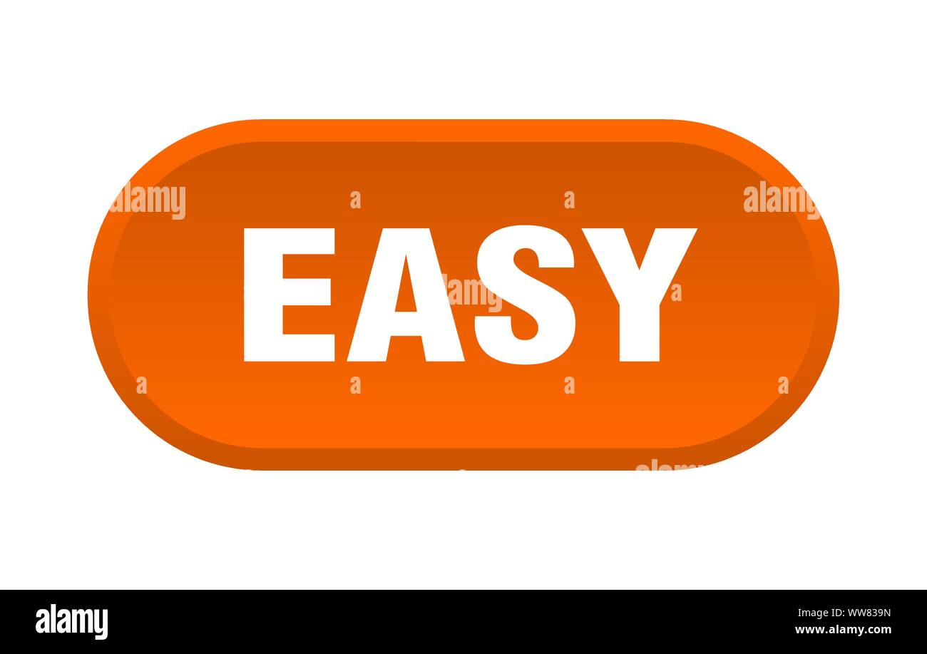 easy button. easy rounded orange sign. easy Stock Vector Image & Art ...