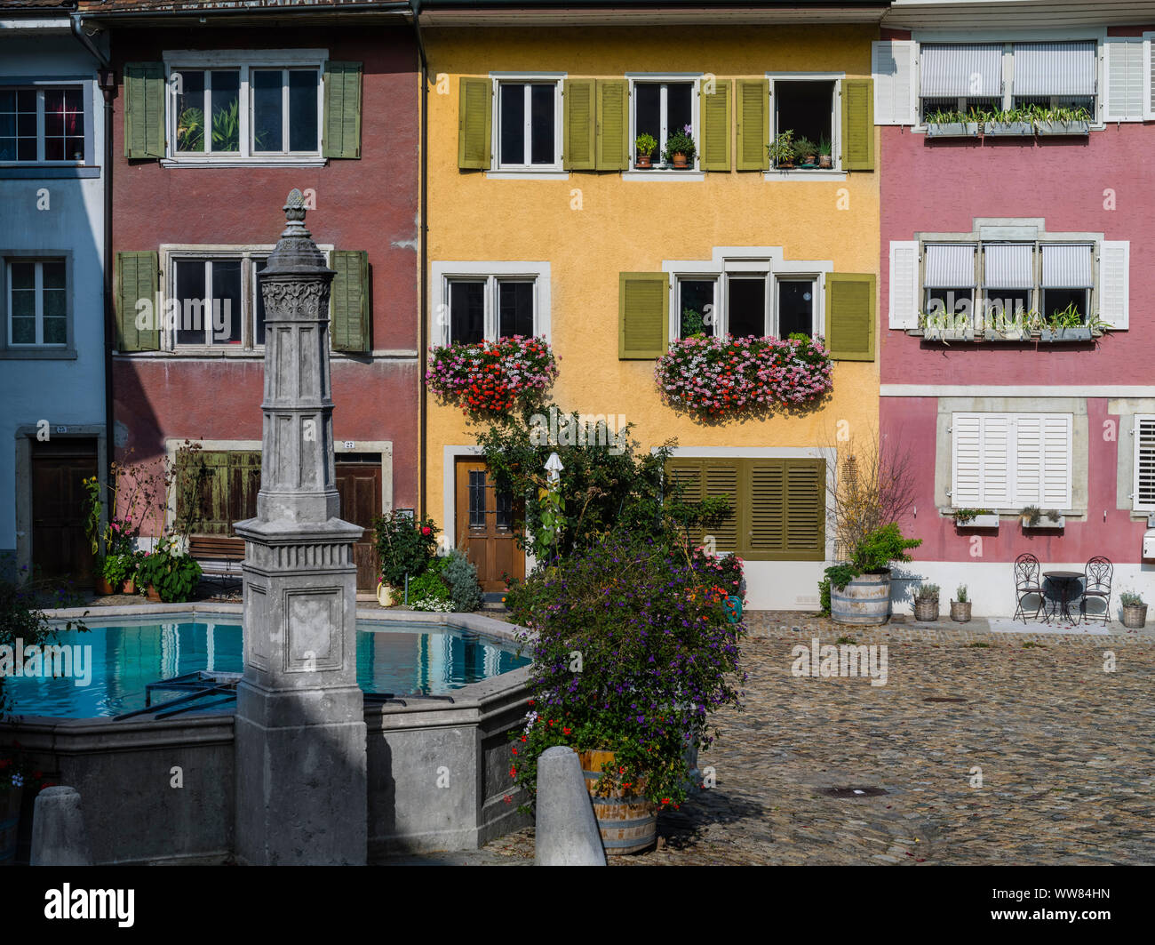 Historical old town of Brugg in the Canton of Aargau Stock Photo