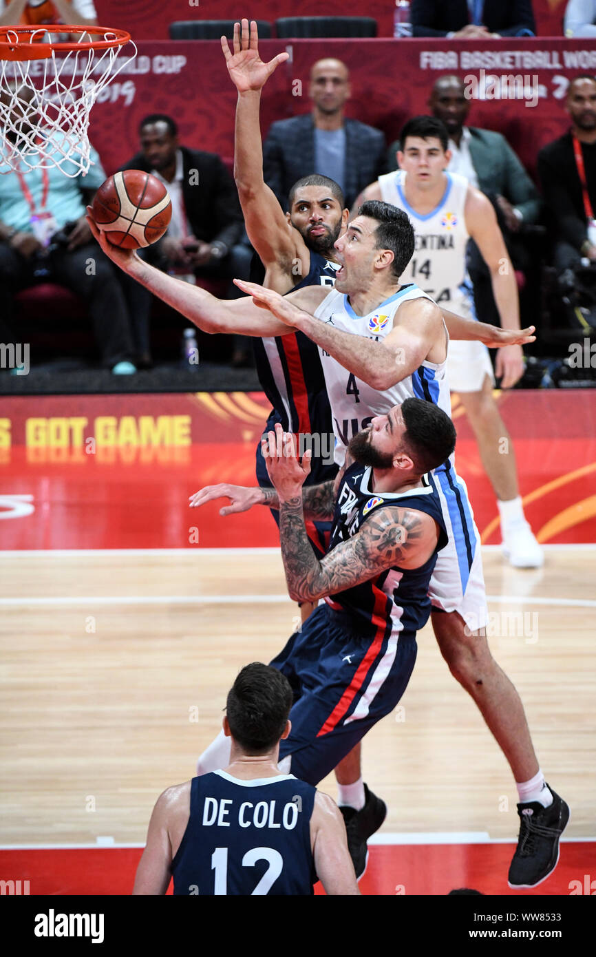 Luis Scola (Argentina) vs. France. FIBA Basketball World Cup China 2019, Semifinals Stock Photo
