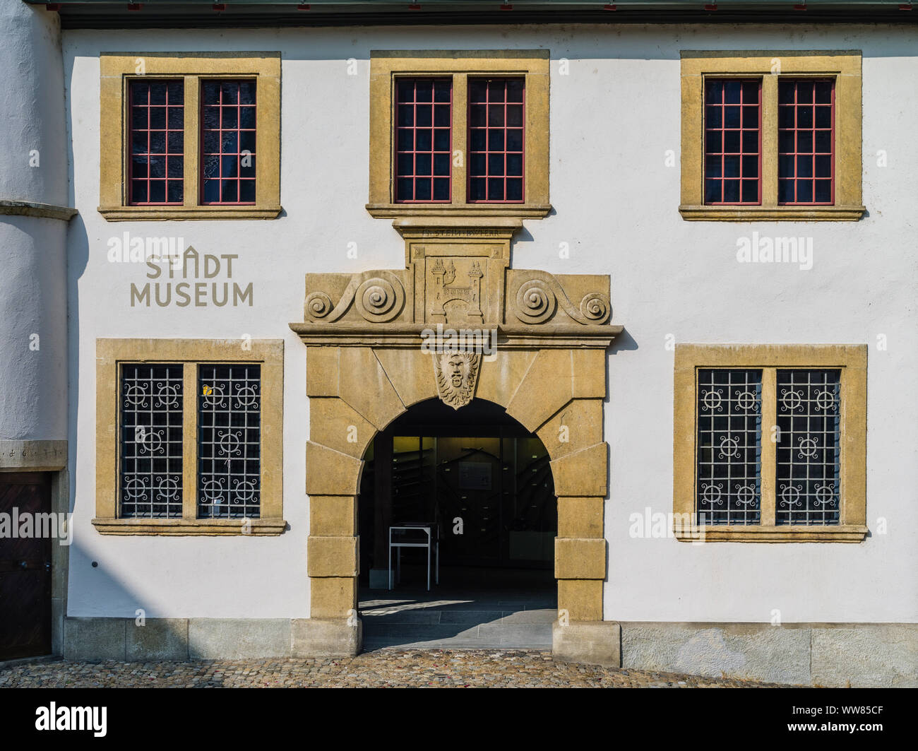 Historical old town of Brugg in the Canton of Aargau, town museum Stock Photo