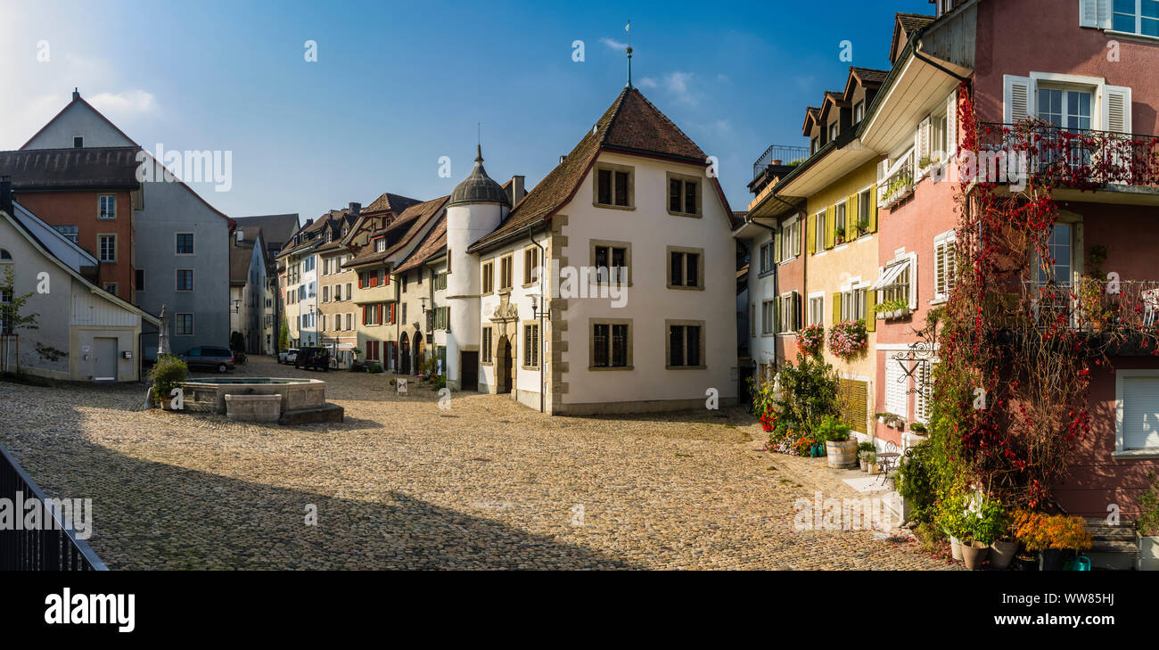 Historical old town of Brugg in the Canton of Aargau Stock Photo