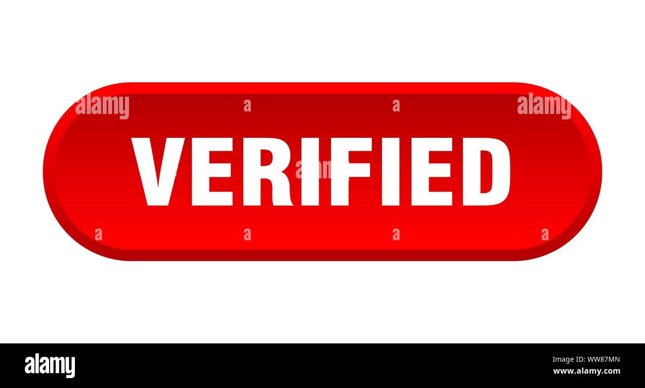 verified button. verified rounded red sign. verified Stock Vector