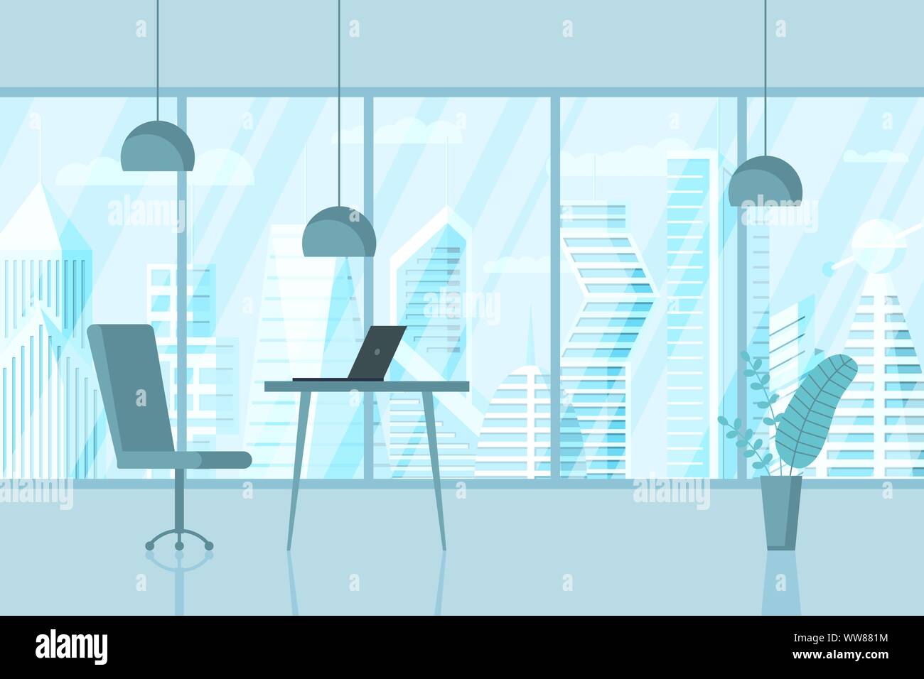 Empty Modern Business Ceo Room Design Workplace Creative