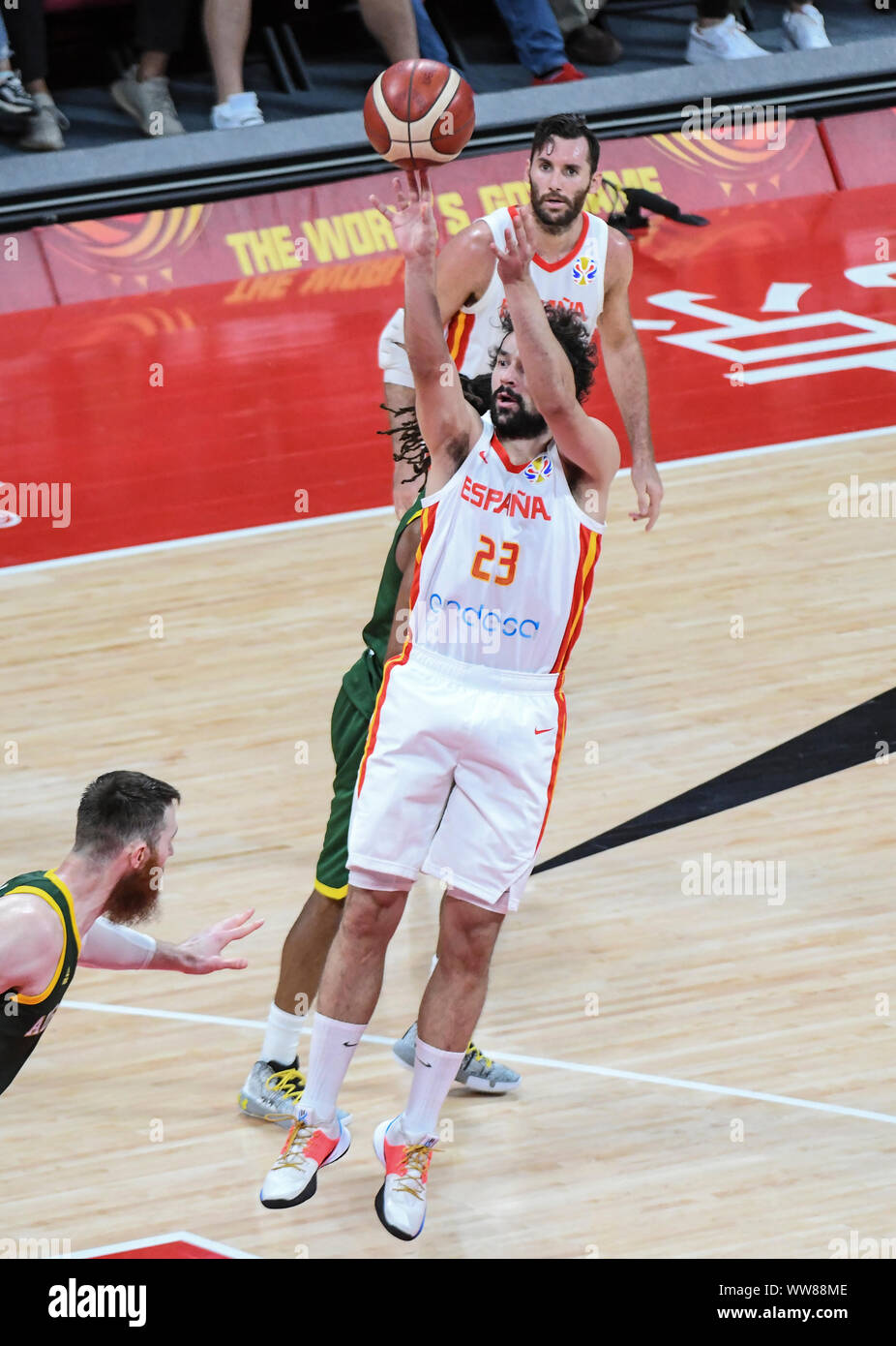 Sergio Llull (Spain) vs. Australia. FIBA Basketball World Cup China 2019, Semifinals Stock Photo