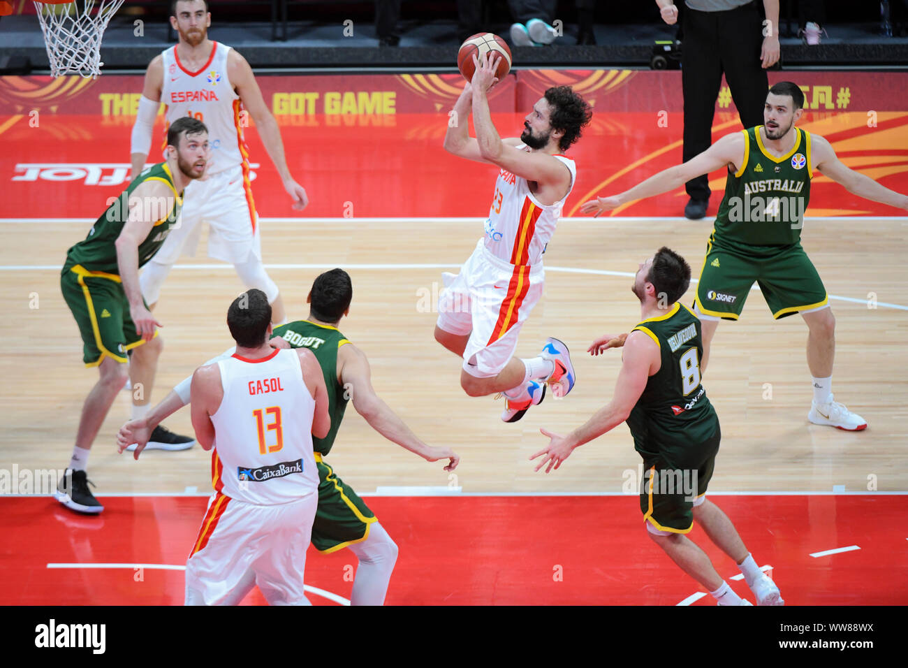 Sergio Llull (Spain) vs. Australia. FIBA Basketball World Cup China 2019, Semifinals Stock Photo