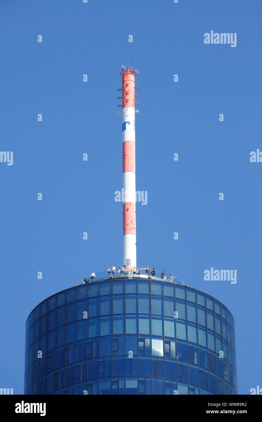 Maintower, Head Office of Landesbank Hessen-ThÃ¼ringen, HeLaBa, Frankfurt am Main, Hesse, Germany, Europe Stock Photo