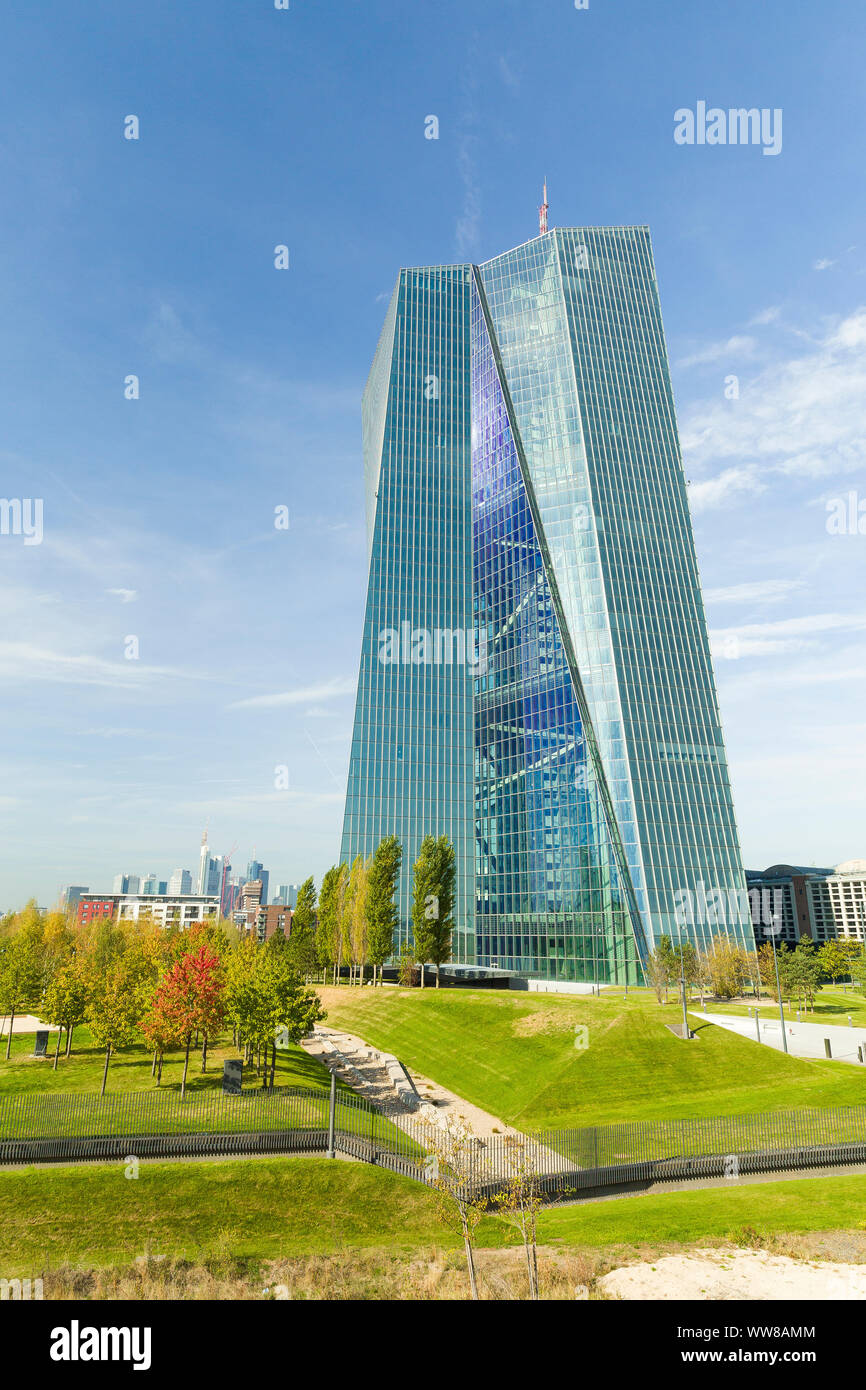 Frankfurt, ECB, Main, vertical format Stock Photo