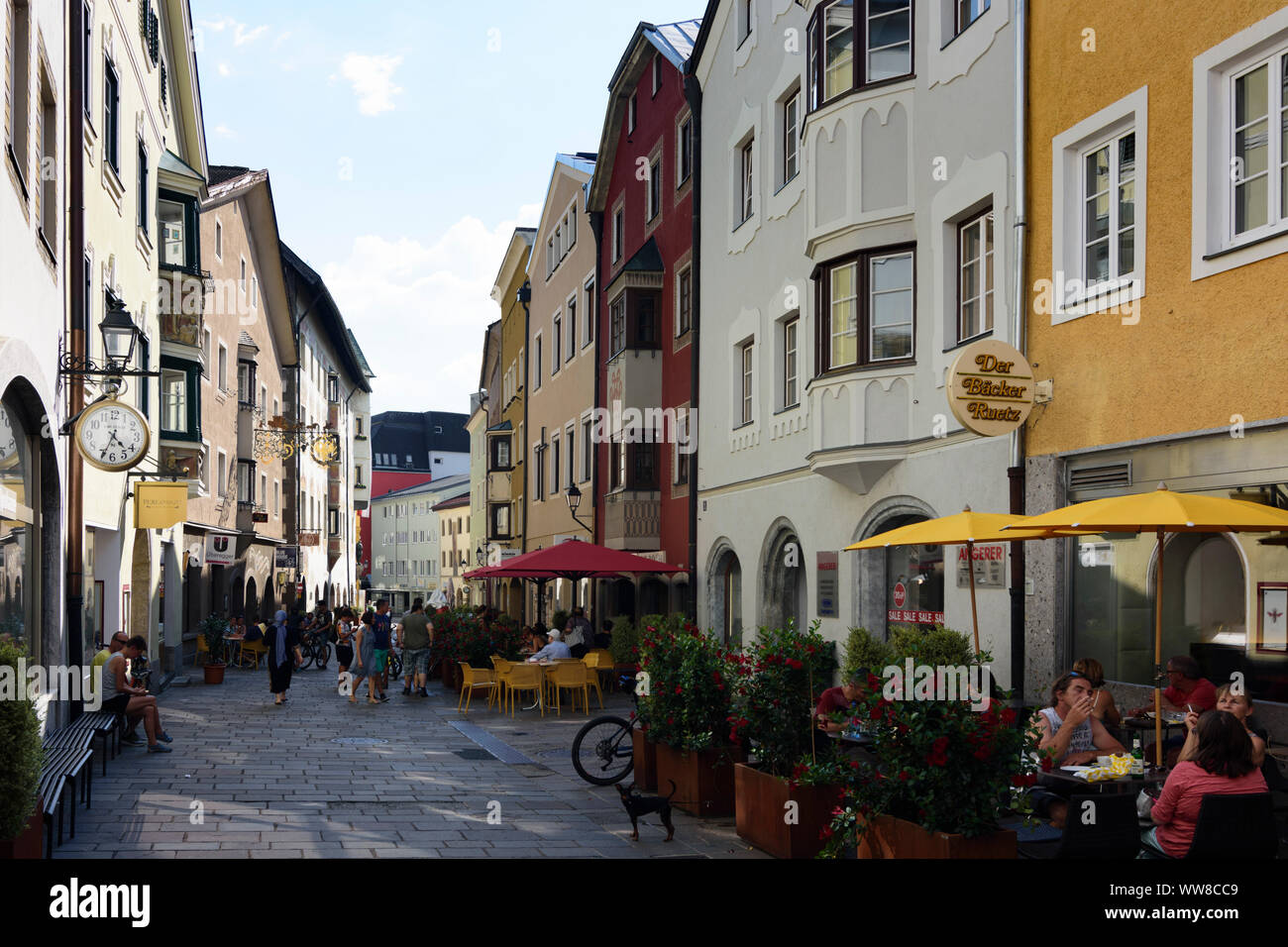 Schwaz, pedestrian zone street Franz-Josef-StraÃŸe, Silberregion Karwendel, Karwendel Silver Region, Tyrol, Austria Stock Photo