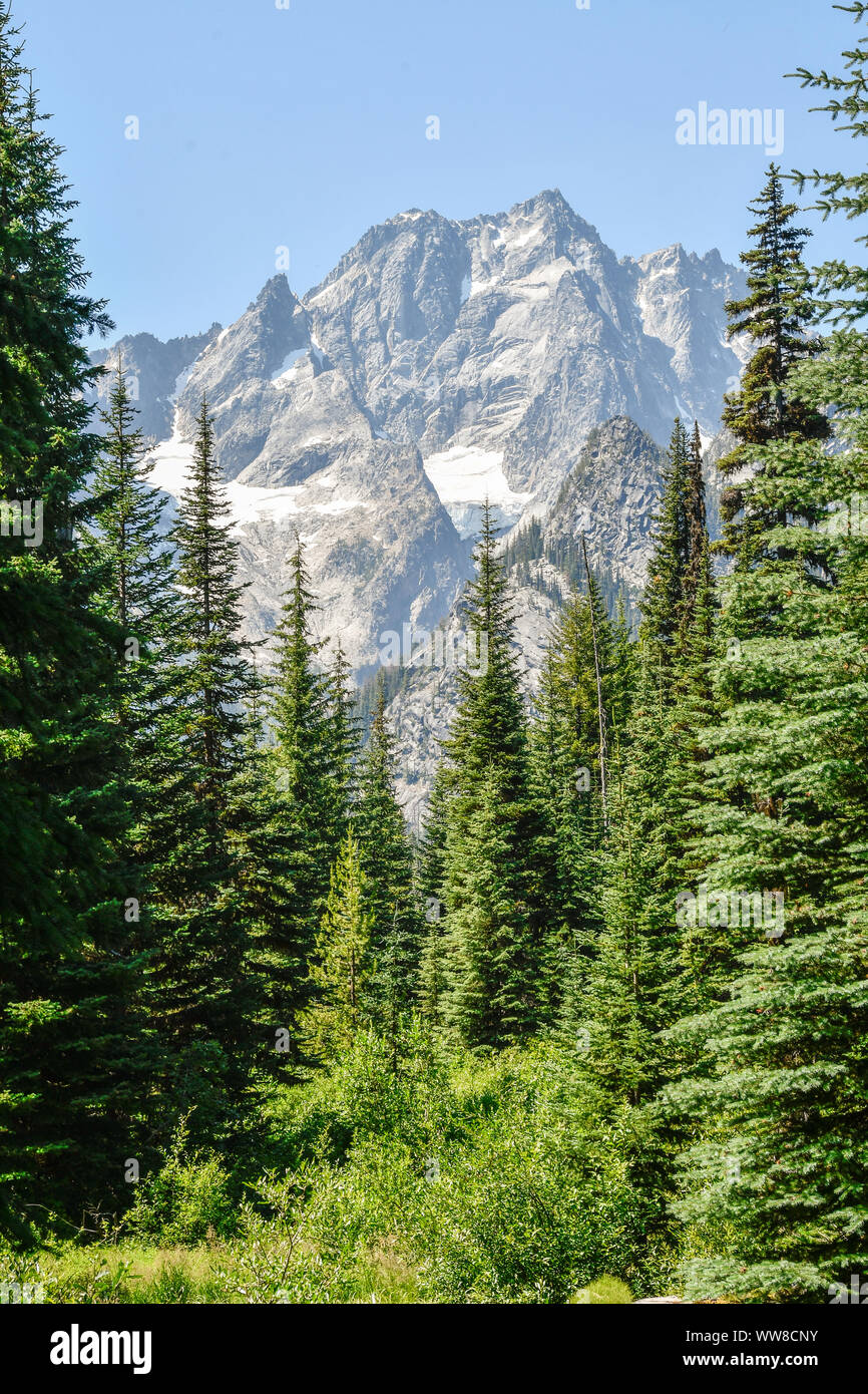 Mount Stuart in the Alpine Lakes Wilderness area Stock Photo