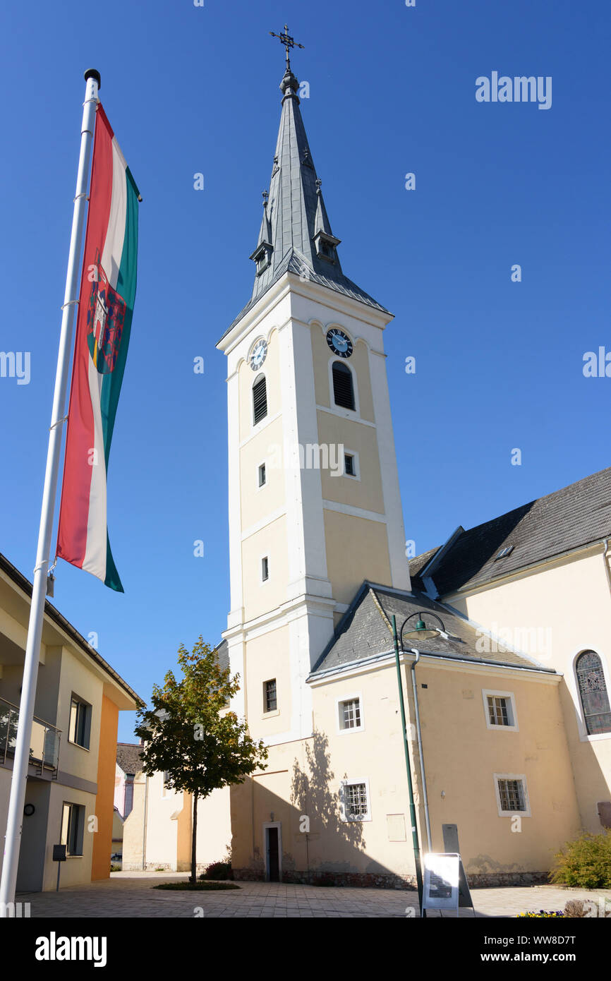 Haugsdorf, church, town hall in Weinviertel (wine quarter), Lower Austria, Austria Stock Photo