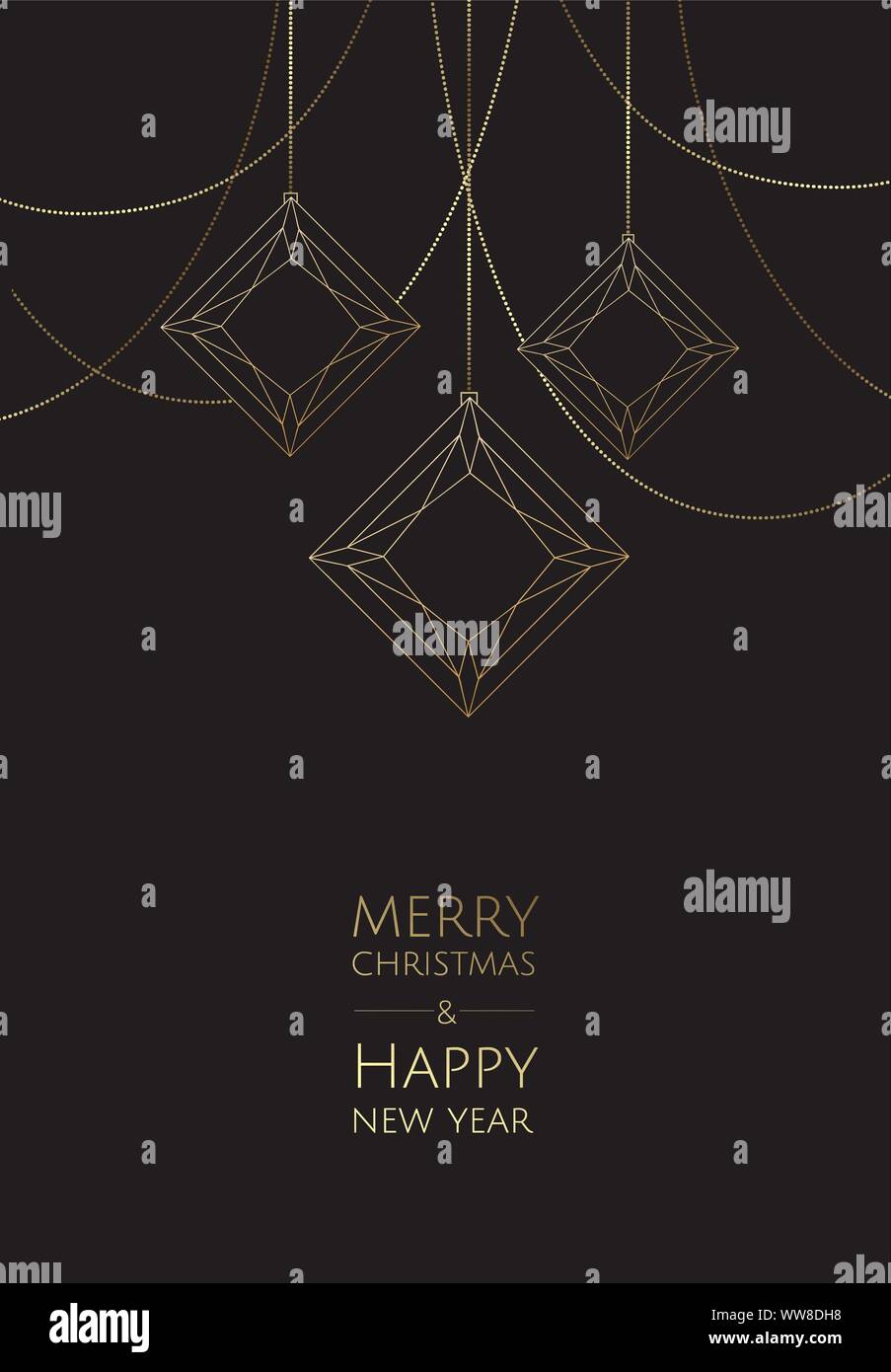 Merry Christmas and Happy New Year. Vector modern template card ...