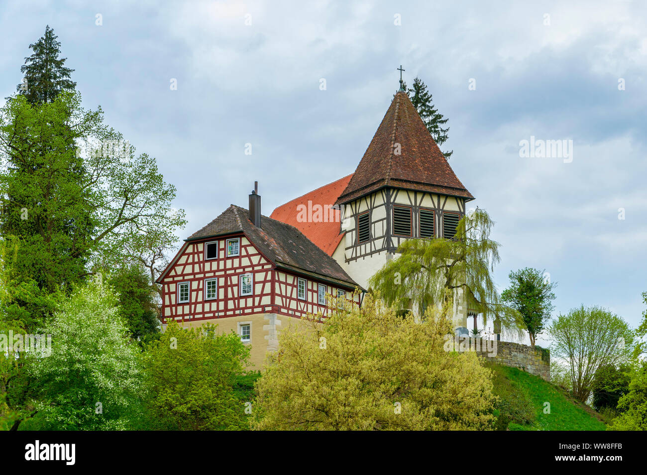 walterichs-church-with-half-timbered-tower-hi-res-stock-photography-and