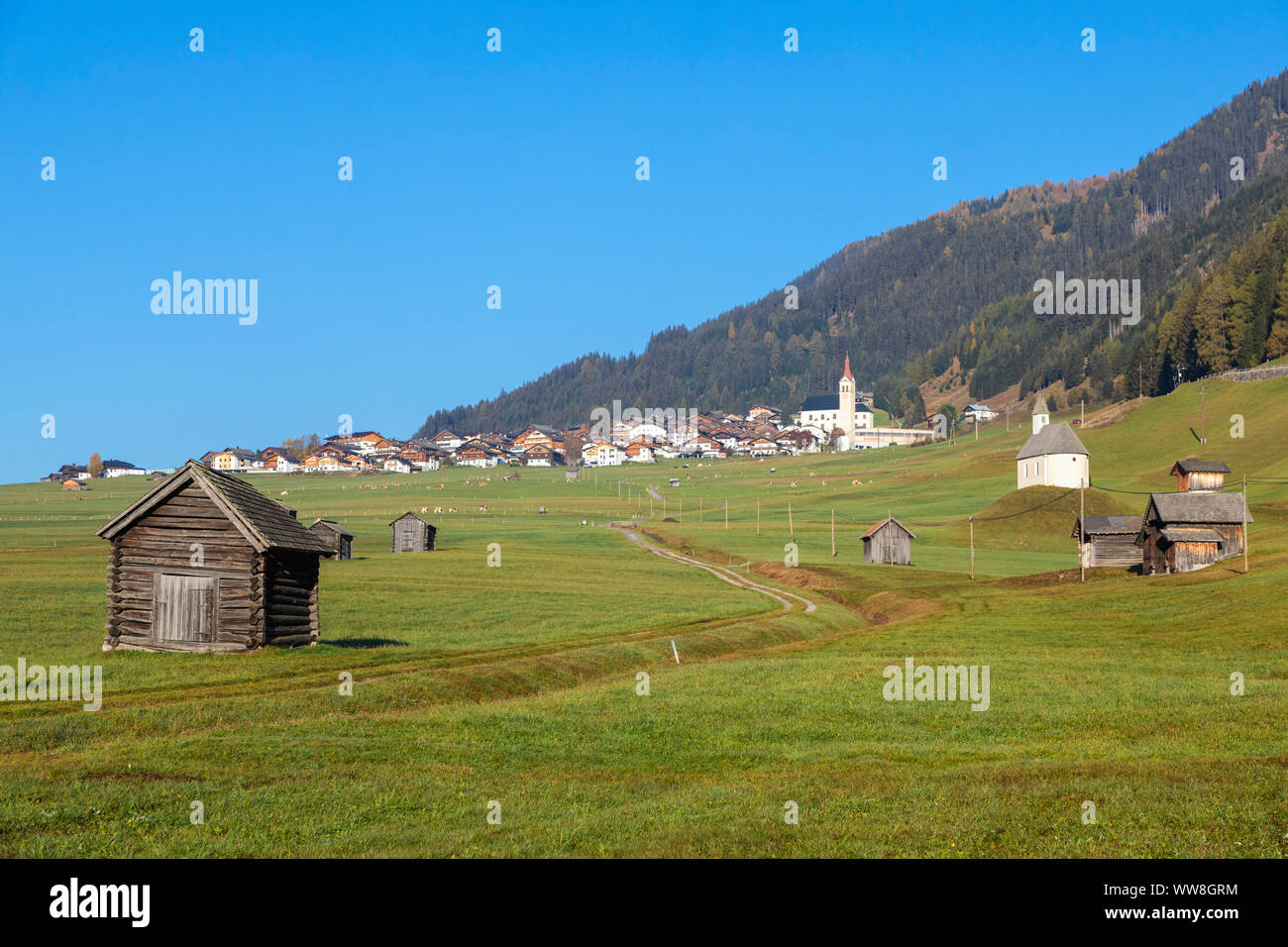 The St Helena chapel Obertilliach village, Tiroler Gailtal, East Tyrol, Tyrol, Austria Stock Photo