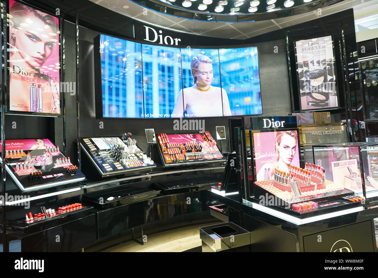 SINGAPORE - CIRCA APRIL, 2019: Dior cosmetics products on display at ...