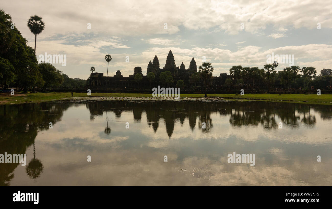 Sunset on Angkor Wat Stock Photo