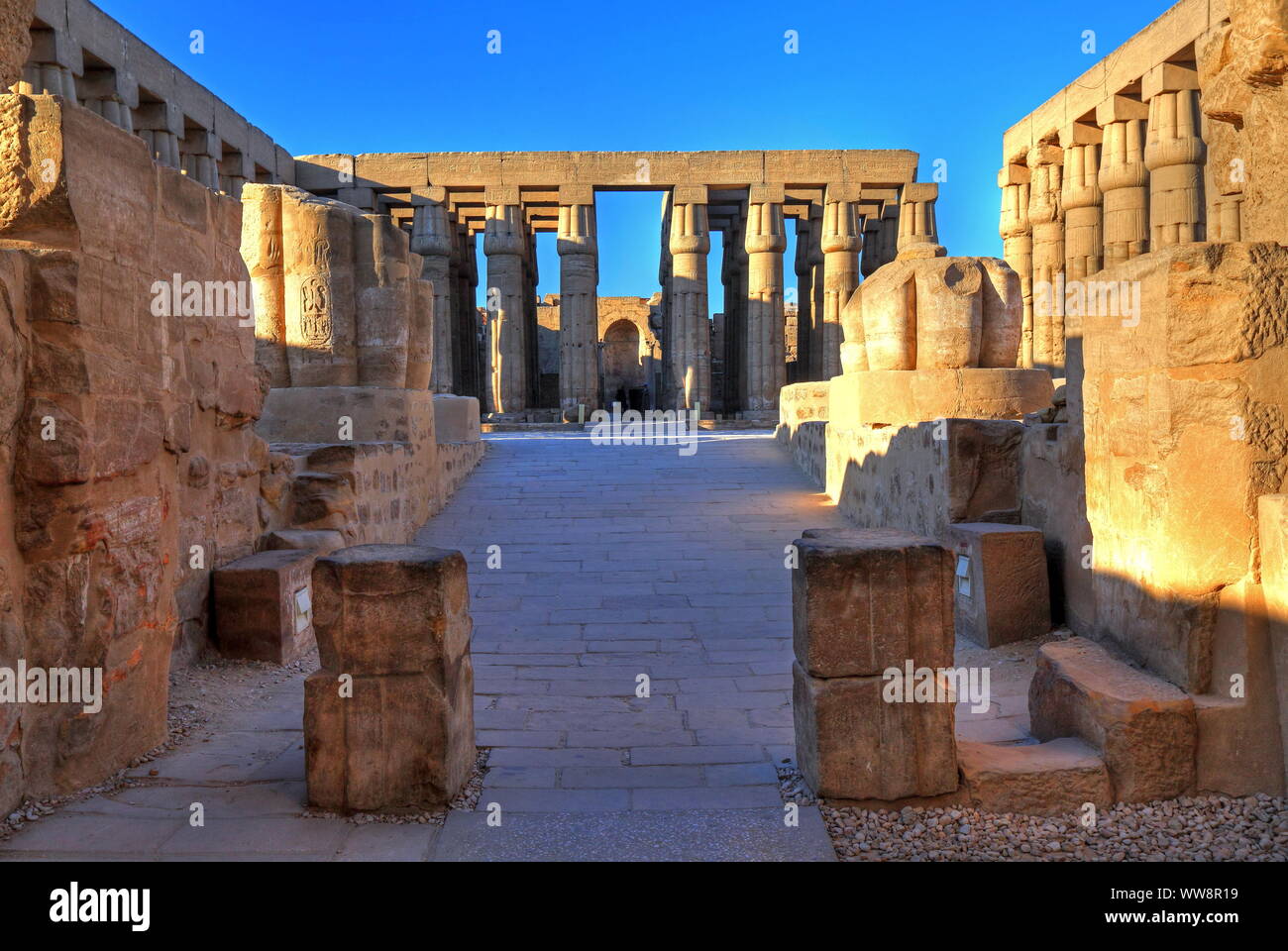 Second court in the Luxor temple, Luxor, Upper Egypt, Egypt Stock Photo