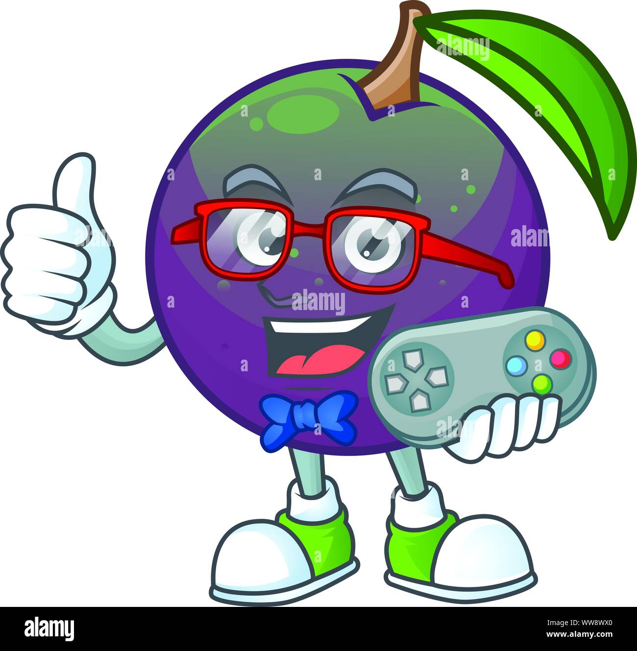 Gamer star apple fruit shape character mascot Stock Vector Image & Art ...